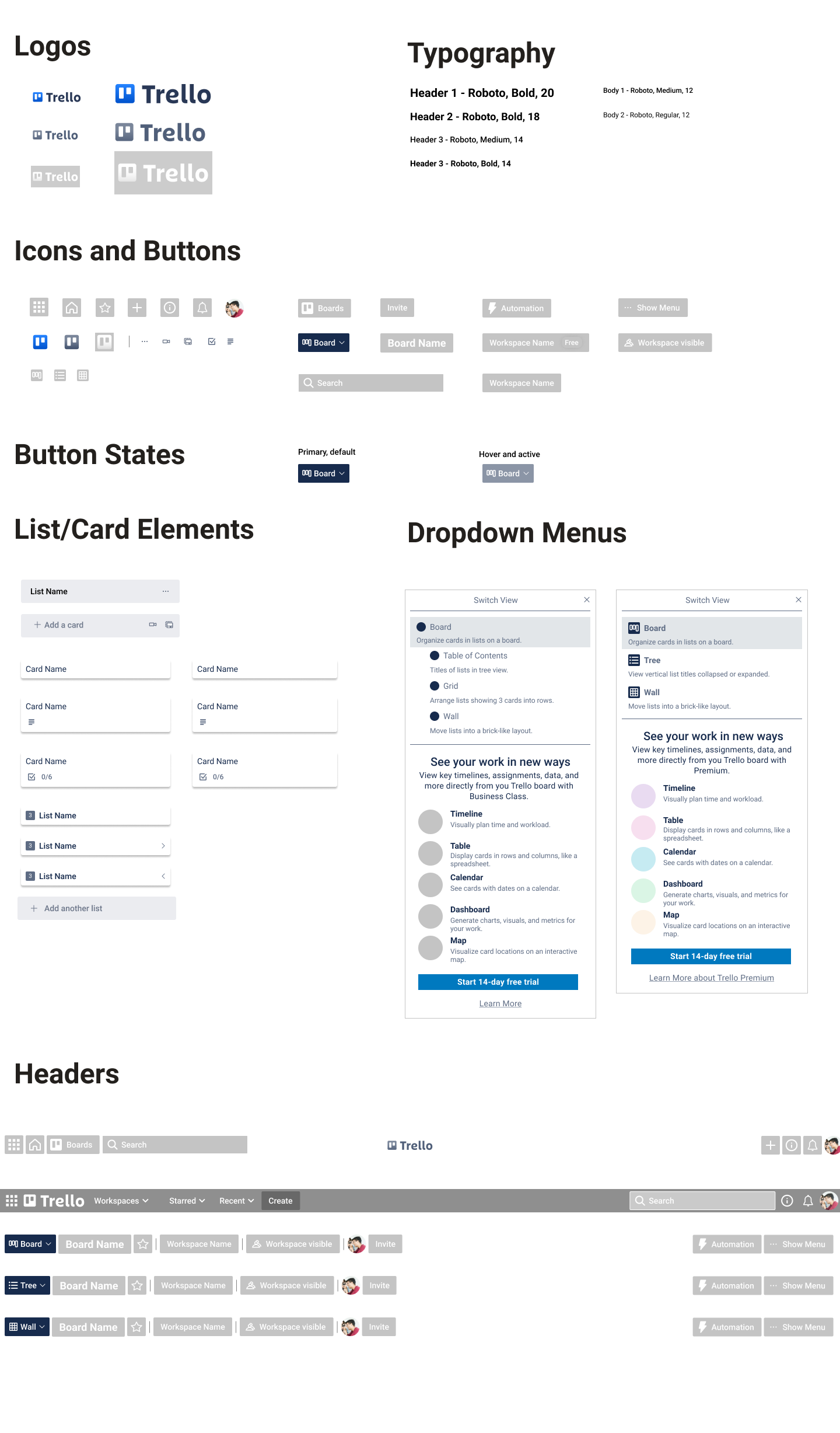 Grid Layout for Trello